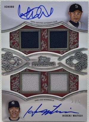 イチロー、松井秀喜 21 Topps Sterling Swings 5枚限定直筆サインジャージカード